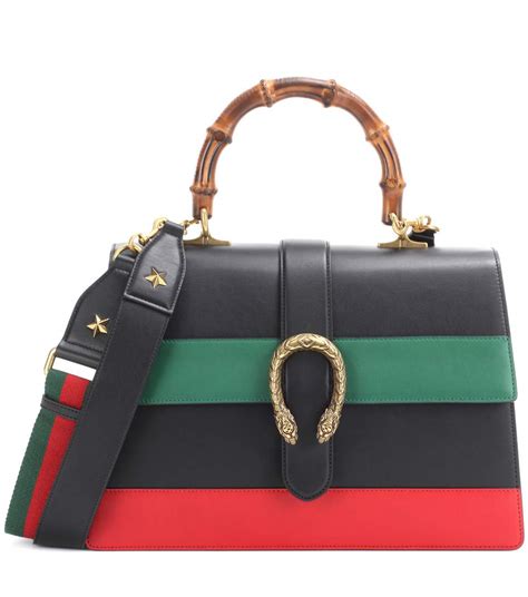 green and red web black leather gucci|Gucci shoulder bag black handbags.